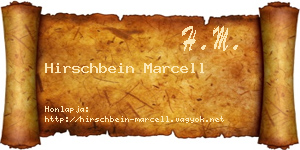 Hirschbein Marcell névjegykártya